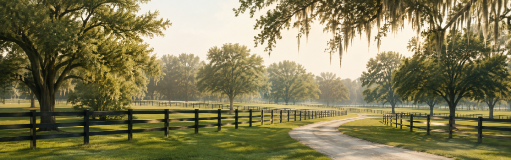 Horse country pasture